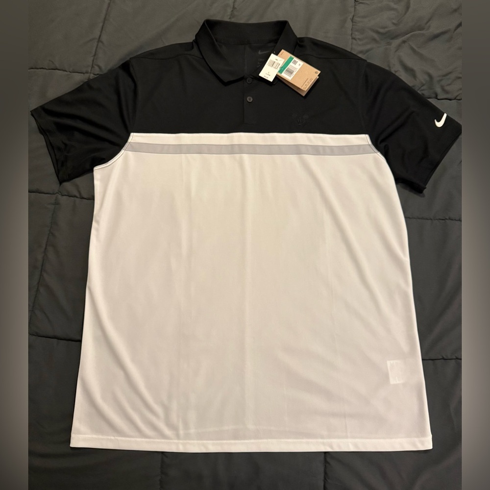 Nike DriFit Disney Park Mickey Mouse Black & White Polo Shirt XL NEW w/ Tag